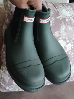 Hunter Dark Green Chelsea Rain Boots